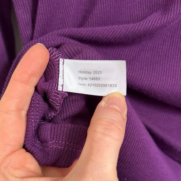 Marine Layer Vibrant Purple Soft Fitted Turtleneck Medium - Picture 6 of 7